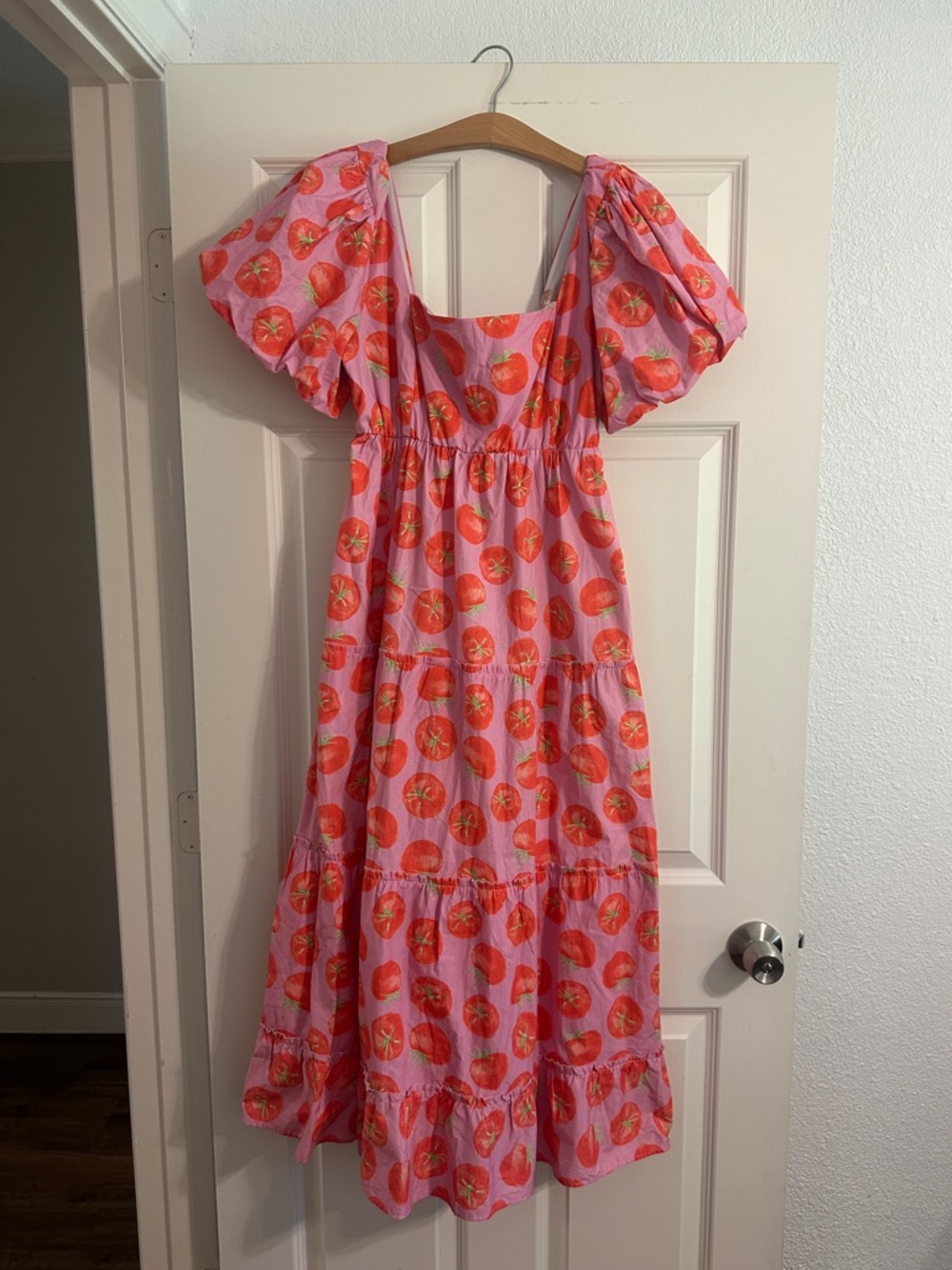 Show Me Your Mumu Spicy Tomato Midi Dress Puff Sleeve Size XL - Limited Edition - Picture 4 of 9